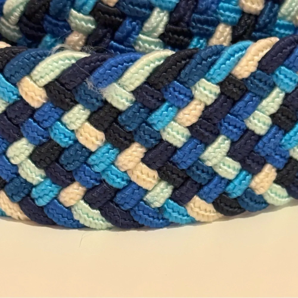 Robert Graham Jive Blue Elastic Woven Men's Belt with Paisley Design Size 42/44